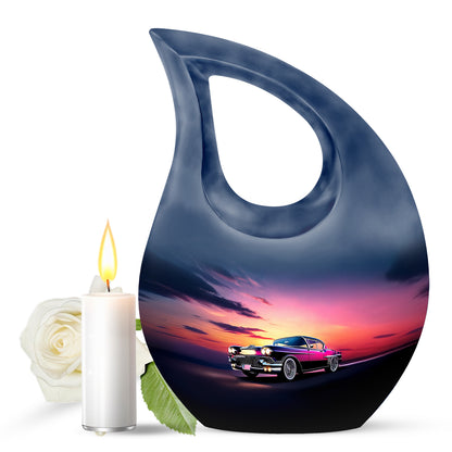 Personalized Seraphic Car Cremation Urns - Blue 10-inch, 200 cu in - Yatskia