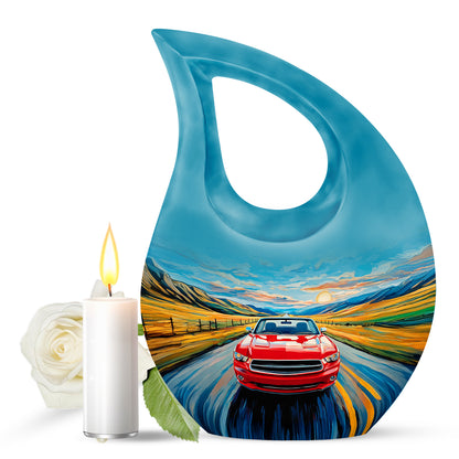 Radiant Car Memorial Cremation Urns - Blue 10-inch, 200 cu in - Yatskia
