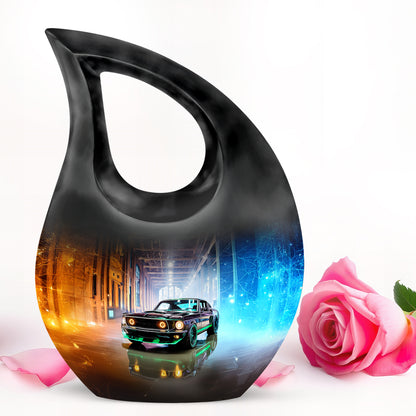 Black Car Cremation Urns - Honored Benediction 10-inch, 200 cu in - Yatskia