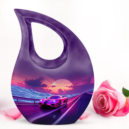 Personalized Seraphic Car Cremation Urns - Blue 10-inch, 200 cu in - Yatskia