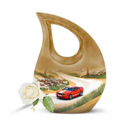 Gold Car Heritage Cremation Urns for Human Ashes - 10-inch, 200 cu in - Yatskia