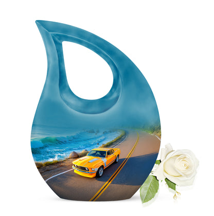 Regal Car Memorial Cremation Urns - Blue - Yatskia