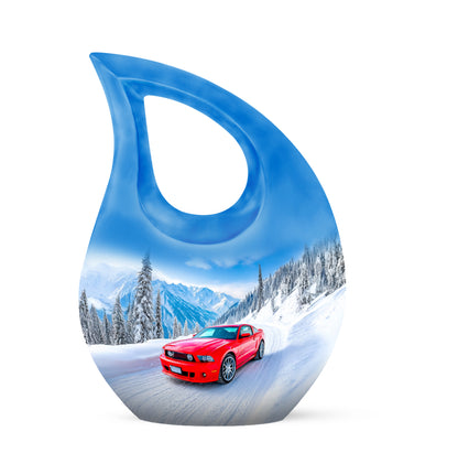 Blessed Car Cremation Urns for Human Ashes - Blue 10-inch - Yatskia