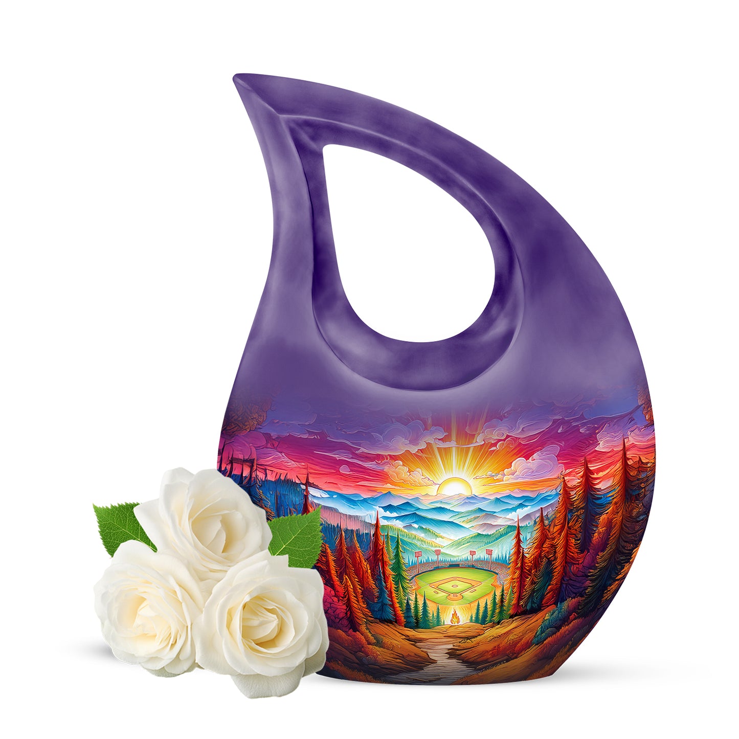 Personalized Baseball Cremation Urns - Eminent Red 10-inch, 200 cu in - Yatskia