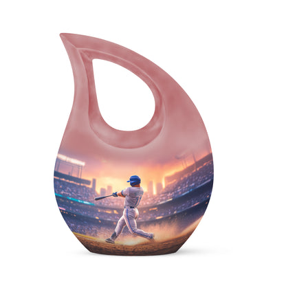 Personalized Magnificent Baseball Cremation Urns - Pink 10-inch, 200 cu in - Yatskia