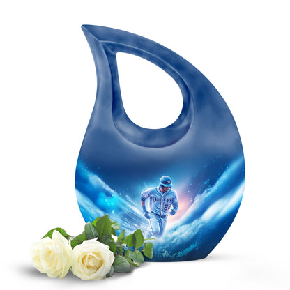 Regal Baseball Memorial Cremation Urns - Blue 10-inch, 200 cu in - Yatskia