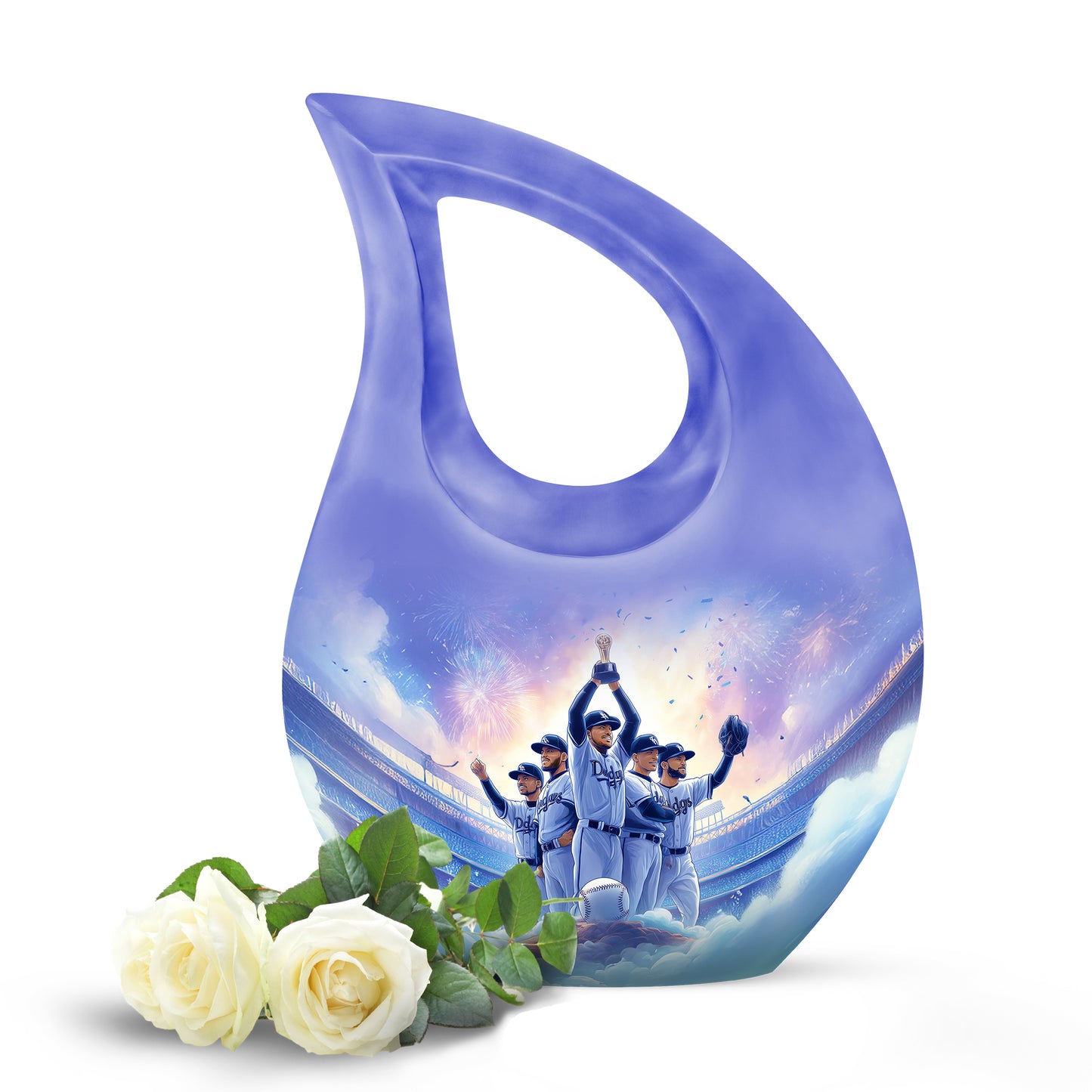 Personalized Elegant Baseball Cremation Urns - Purple 10-inch, 200 cu in - Yatskia