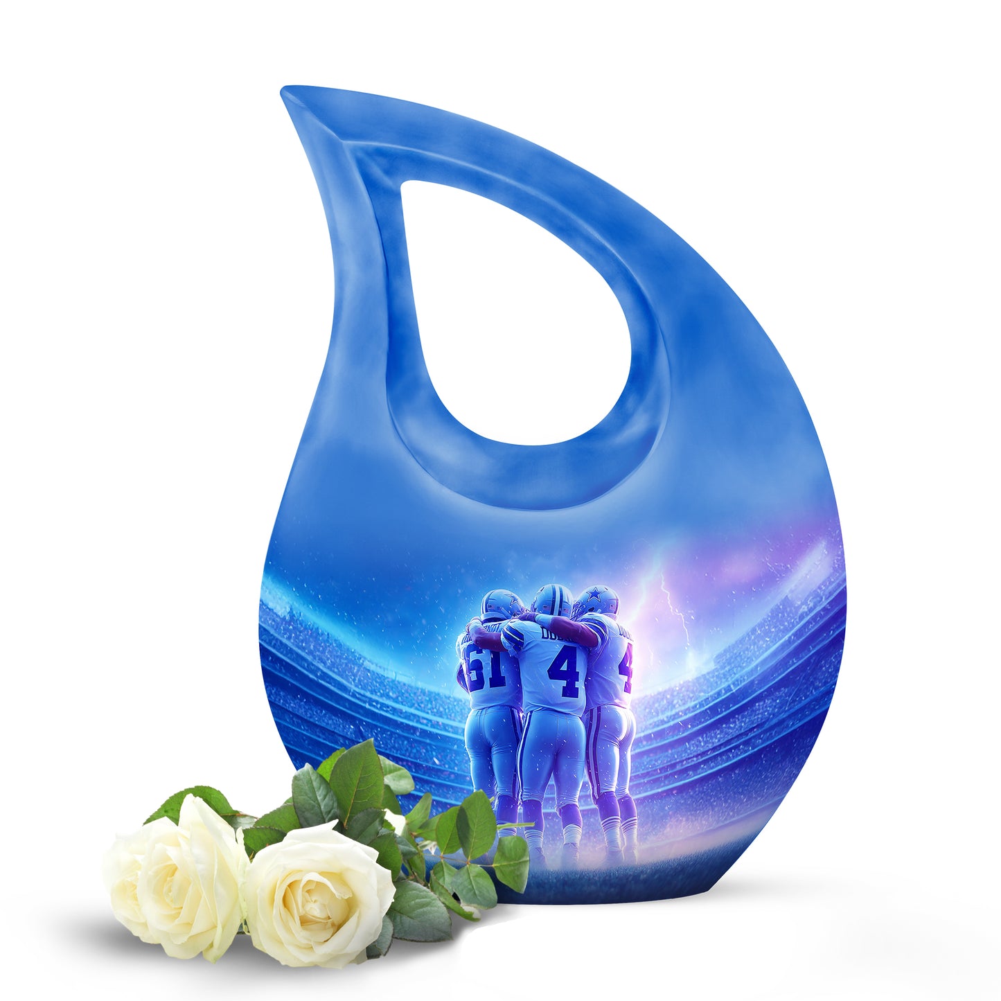 Personalized Blue Baseball Cremation Urns for Ashes - Enchanting 10-inch - Yatskia
