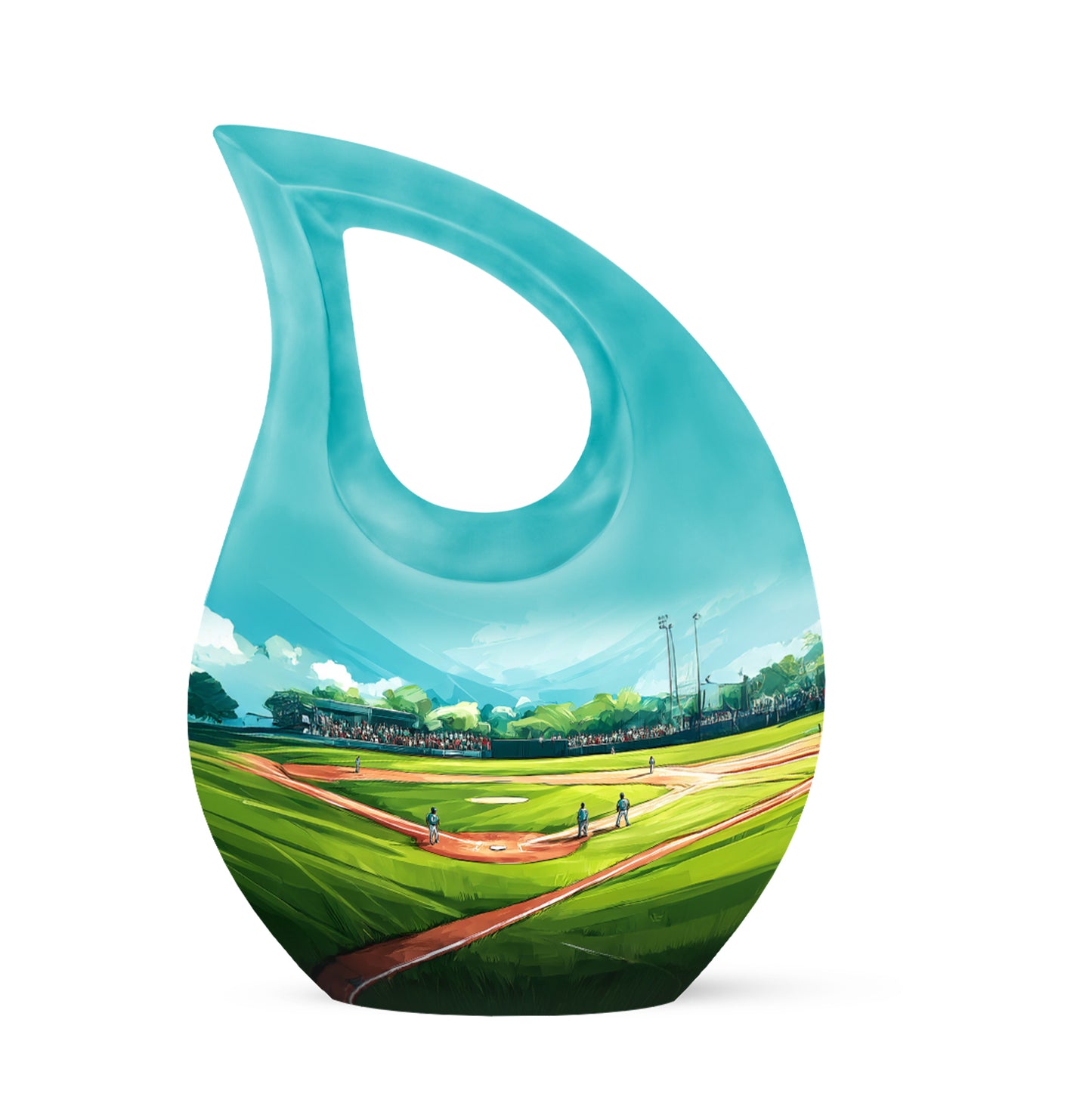 Personalized Eternal Baseball Cremation Urns - Teal 10-inch, 200 cu in - Yatskia