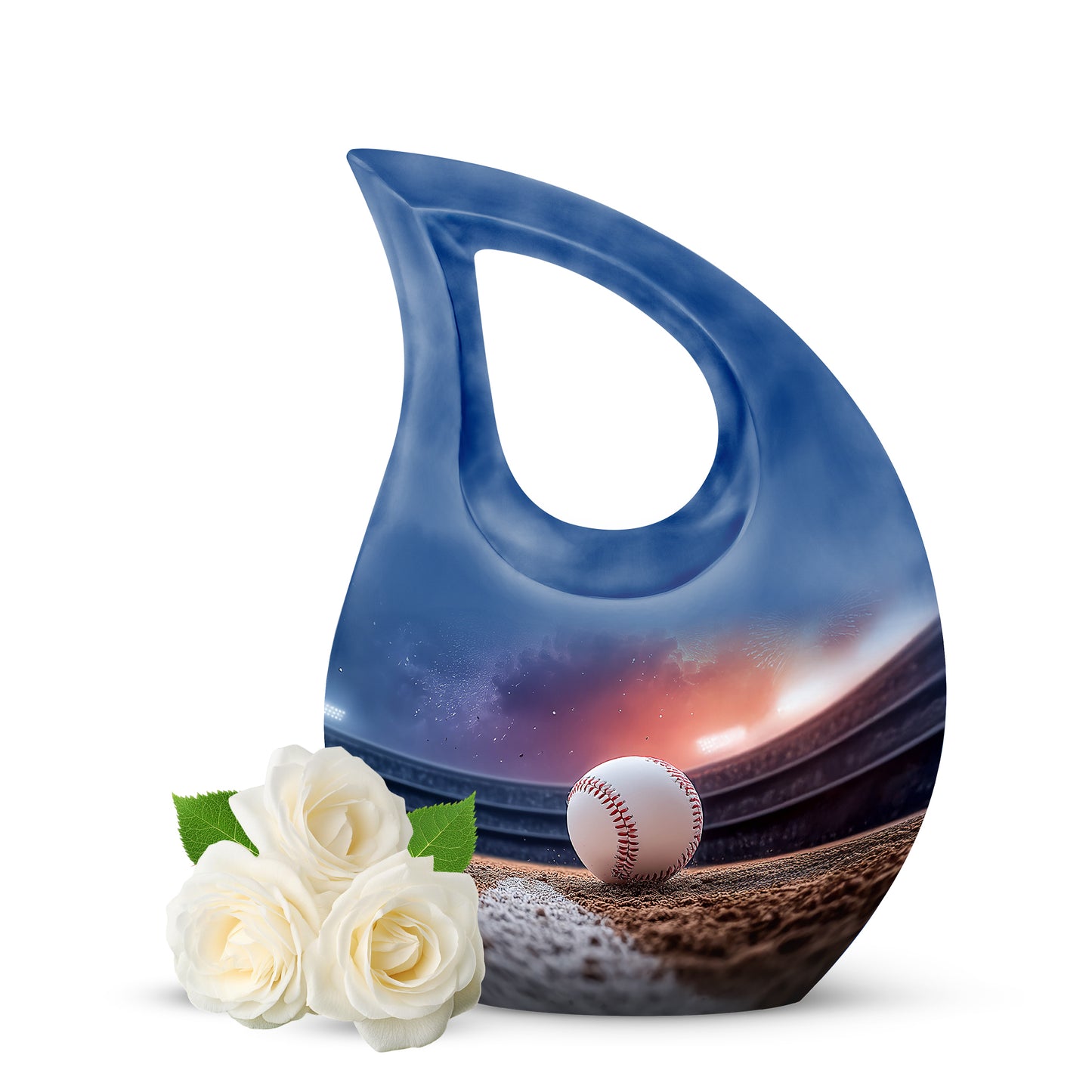 Timeless Purple Baseball Cremation Urn for Ashes - 10-inch, 200 cu in - Yatskia