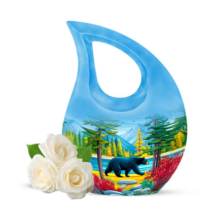 Blue Bear Guardian Cremation Urns for Human Ashes - 10-inch, 200 cu in - Yatskia
