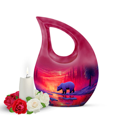 Pink Bear Cremation Urns - Honored Solace 10-inch, 200 cu in - Yatskia