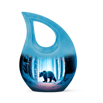 Personalized Teal Bear Cremation Urns for Ashes - Captivating 10-inch - Yatskia