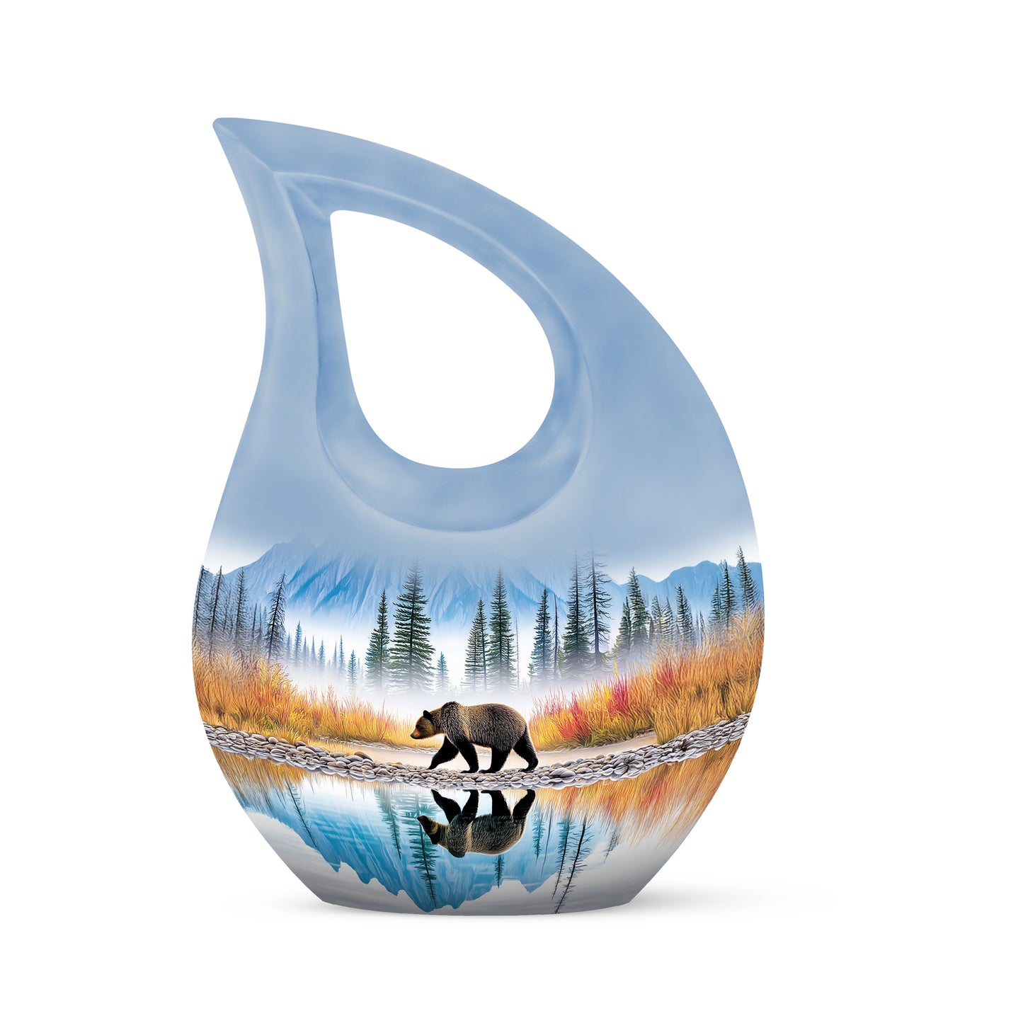 Blue Bear Guardian Cremation Urns for Human Ashes - 10-inch, 200 cu in - Yatskia