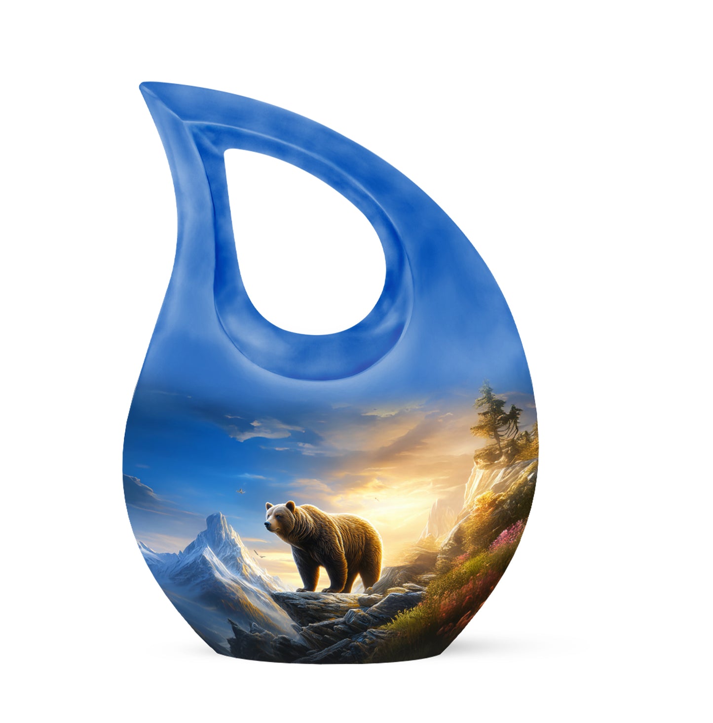 Personalized Bear Cremation Urns - Wondrous Blue 10-inch, 200 cu in - Yatskia