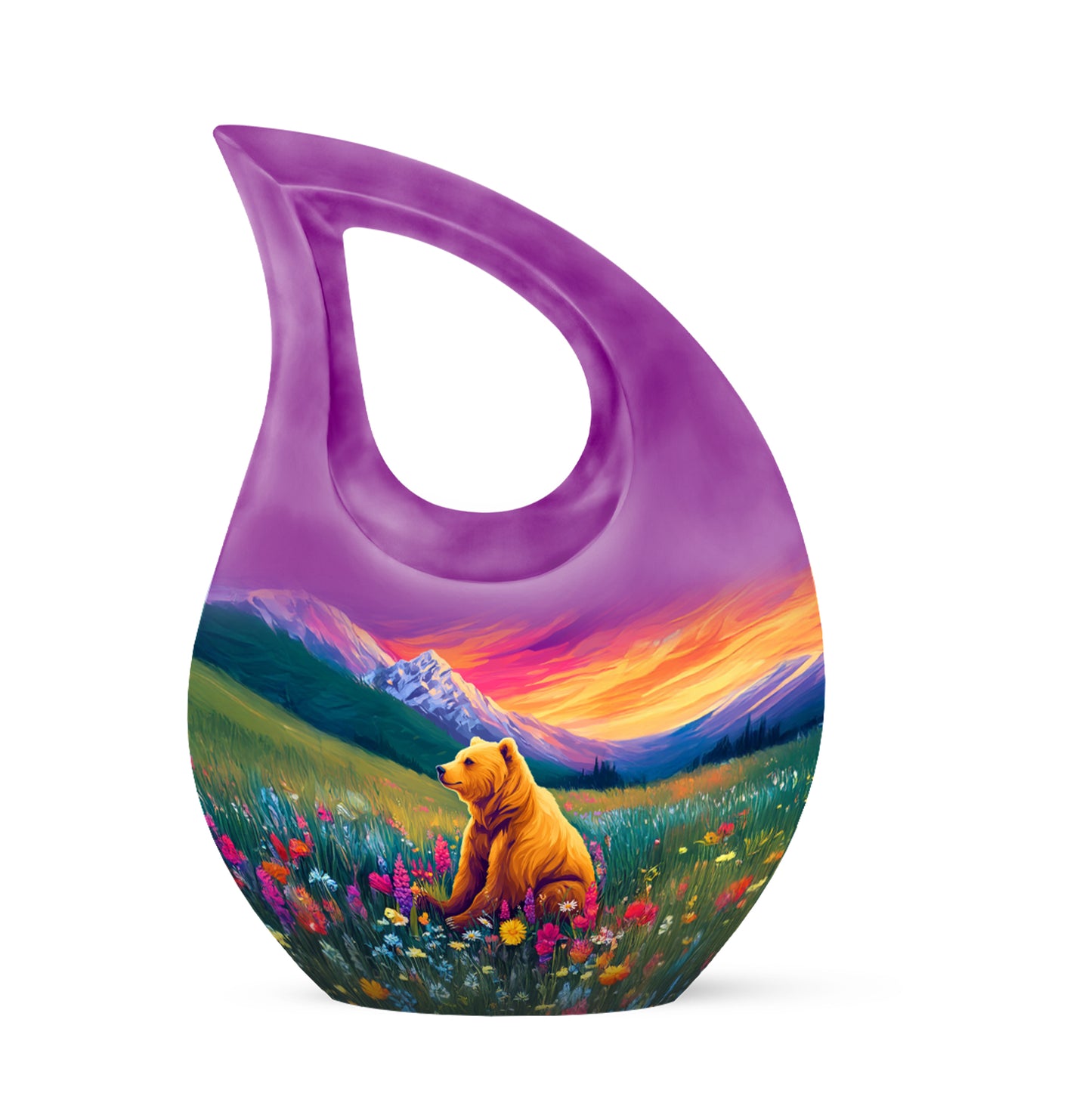 Personalized Pink Sovereign Bear Cremation Urns for Human Ashes - 10-inch, 200 cu in - Yatskia