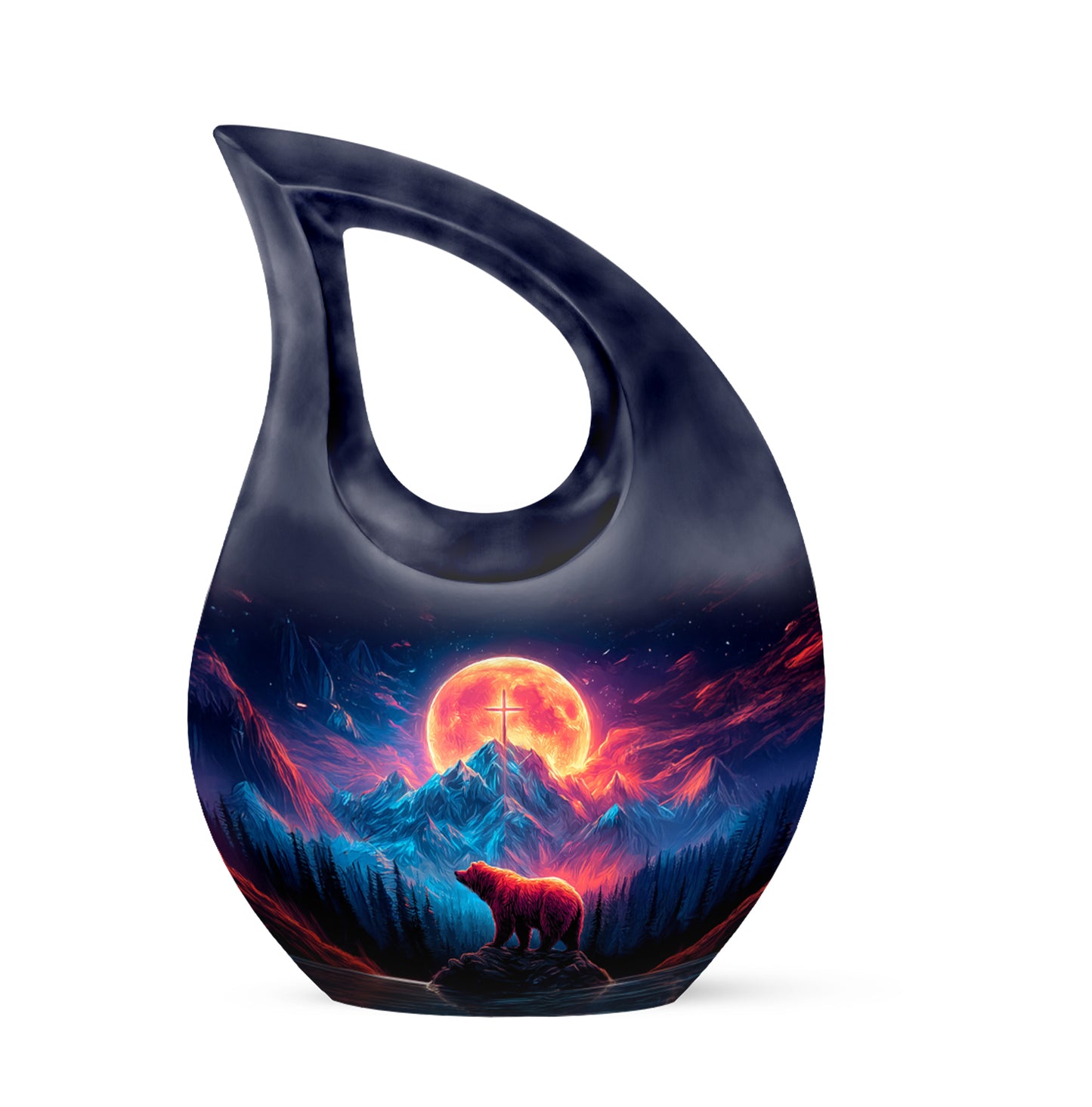Inspiring Blue Bear Sanctuary Urn for Human Ashes - 10-inch, 200 cu in - Yatskia
