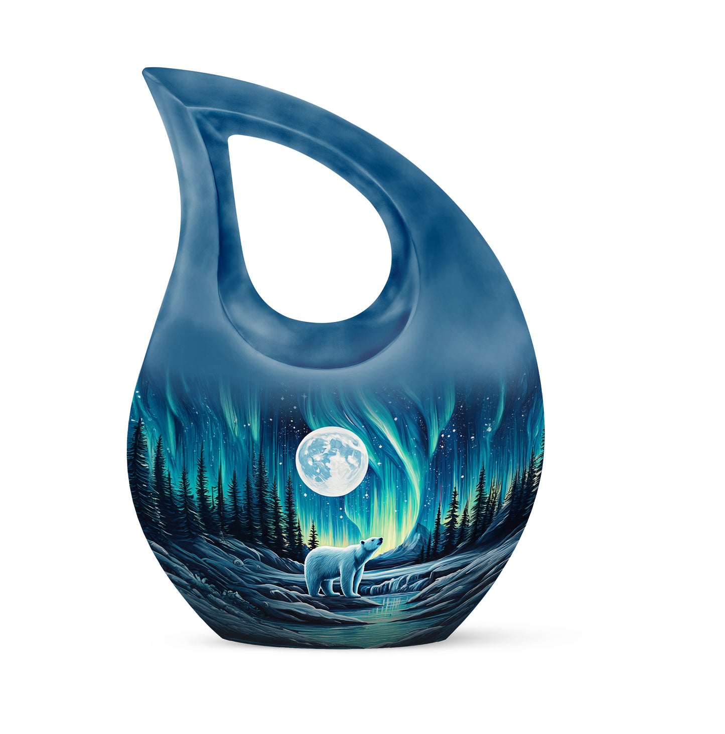 Blessed Bear Cremation Urns for Human Ashes - Blue 10-inch - Yatskia