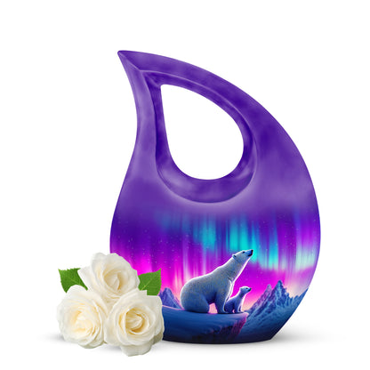 Timeless Blue Bear Cremation Urn for Ashes - 10-inch, 200 cu in - Yatskia