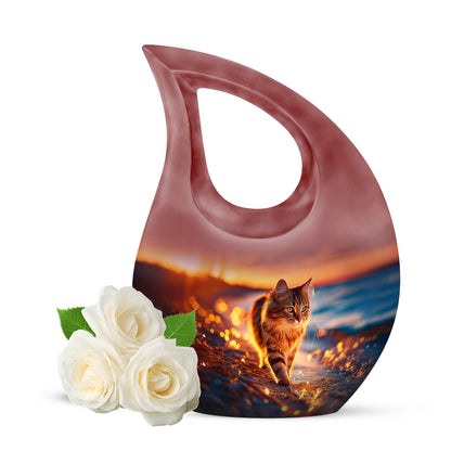 Distinguished Red Cat Cremation Urn for Ashes - Yatskia