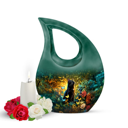 Personalized Eternal Cat Cremation Urns - Gold 10-inch, 200 cu in - Yatskia