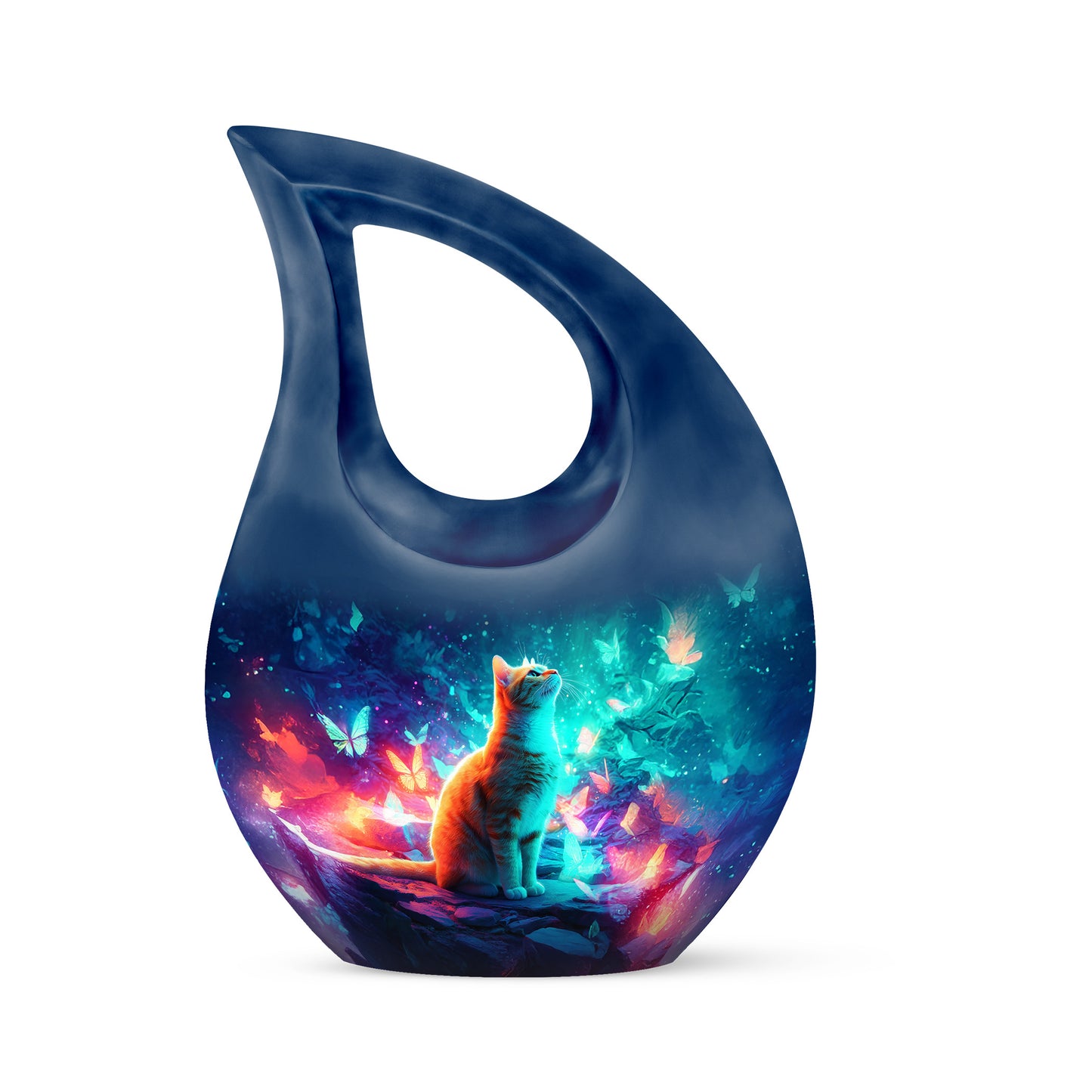 Sublime Cat Cremation Urns for Human Ashes - Blue 10-inch - Yatskia