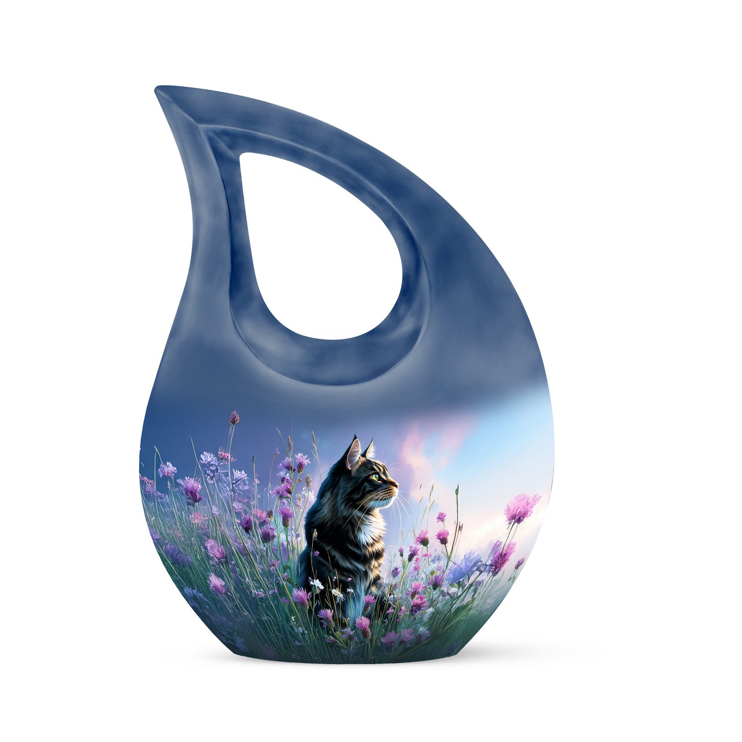 Blue Cat Cremation Urns - Glorious Sanctuary 10-inch, 200 cu in - Yatskia