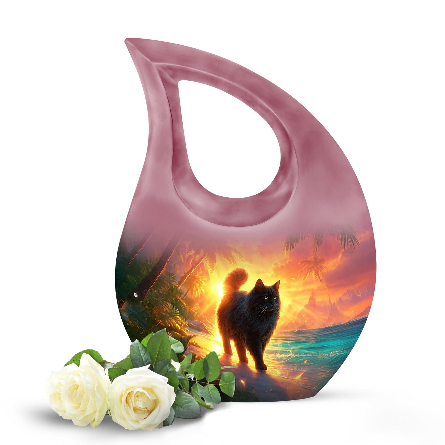 Red Cat Cremation Urns - Glorious Benediction 10-inch, 200 cu in - Yatskia