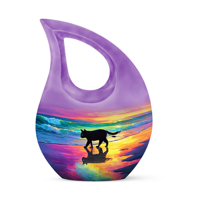 Dignified Red Cat Cremation Urn for Ashes - 10-inch, 200 cu in - Yatskia