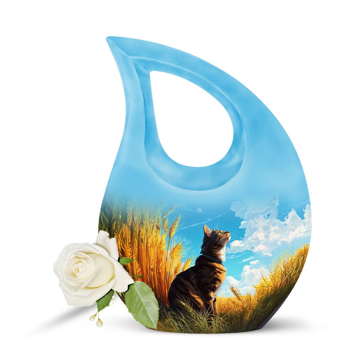 Personalized Cat Cremation Urns - Wondrous Blue - Yatskia