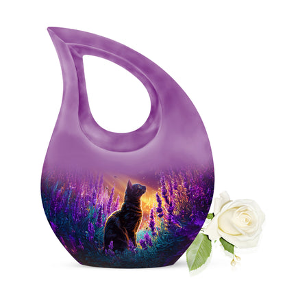 Hallowed Cat Cremation Urns for Human Ashes - Purple - Yatskia