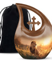 Lion Cremation Urn for Ashes - Lion Funeral Urn for Men Ashes