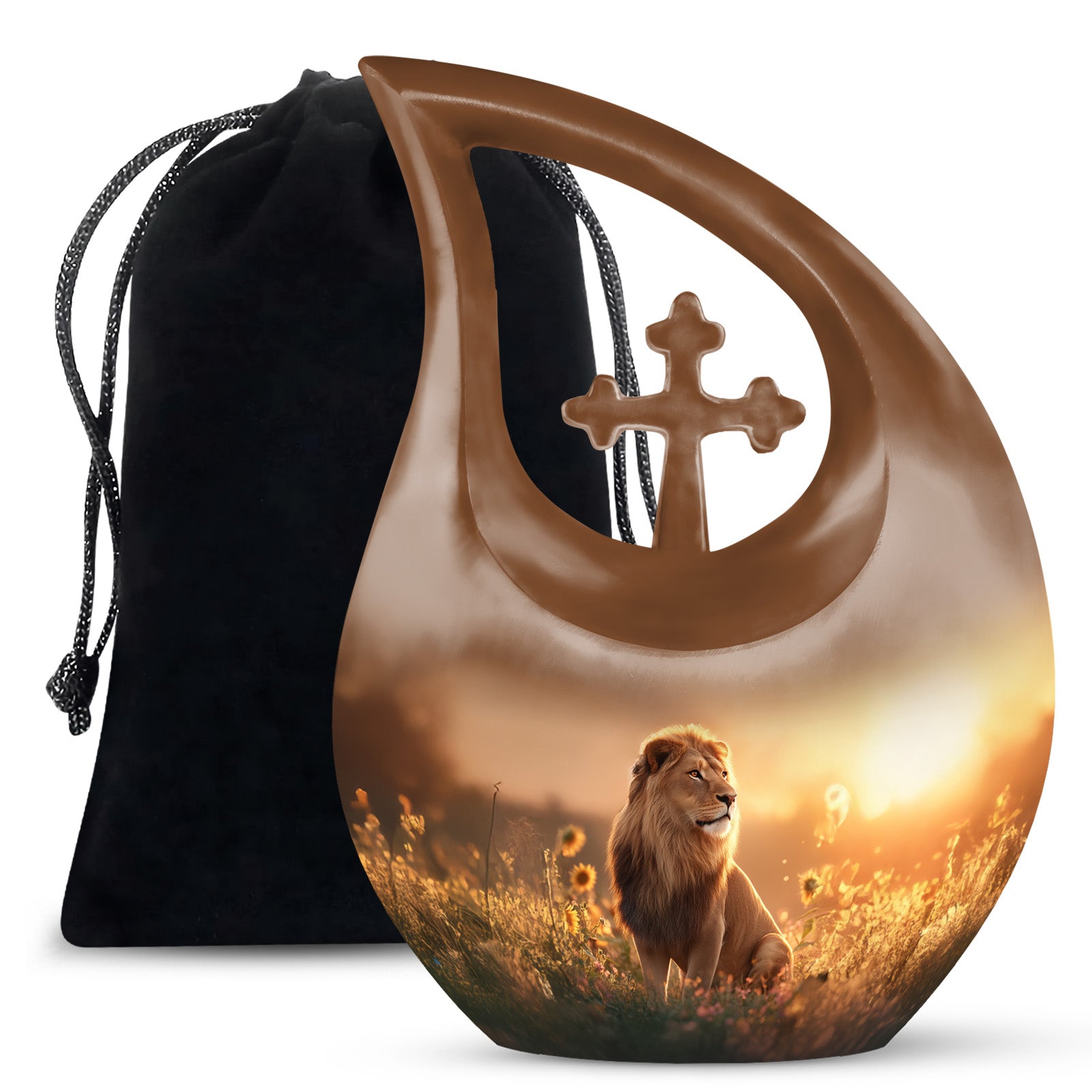 Lion Cremation Urn for Ashes - Lion Funeral Urn for Men Ashes