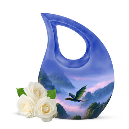 Personalized Dragon Cremation Urns - Soothing Blue 10-inch, 200 cu in - Yatskia
