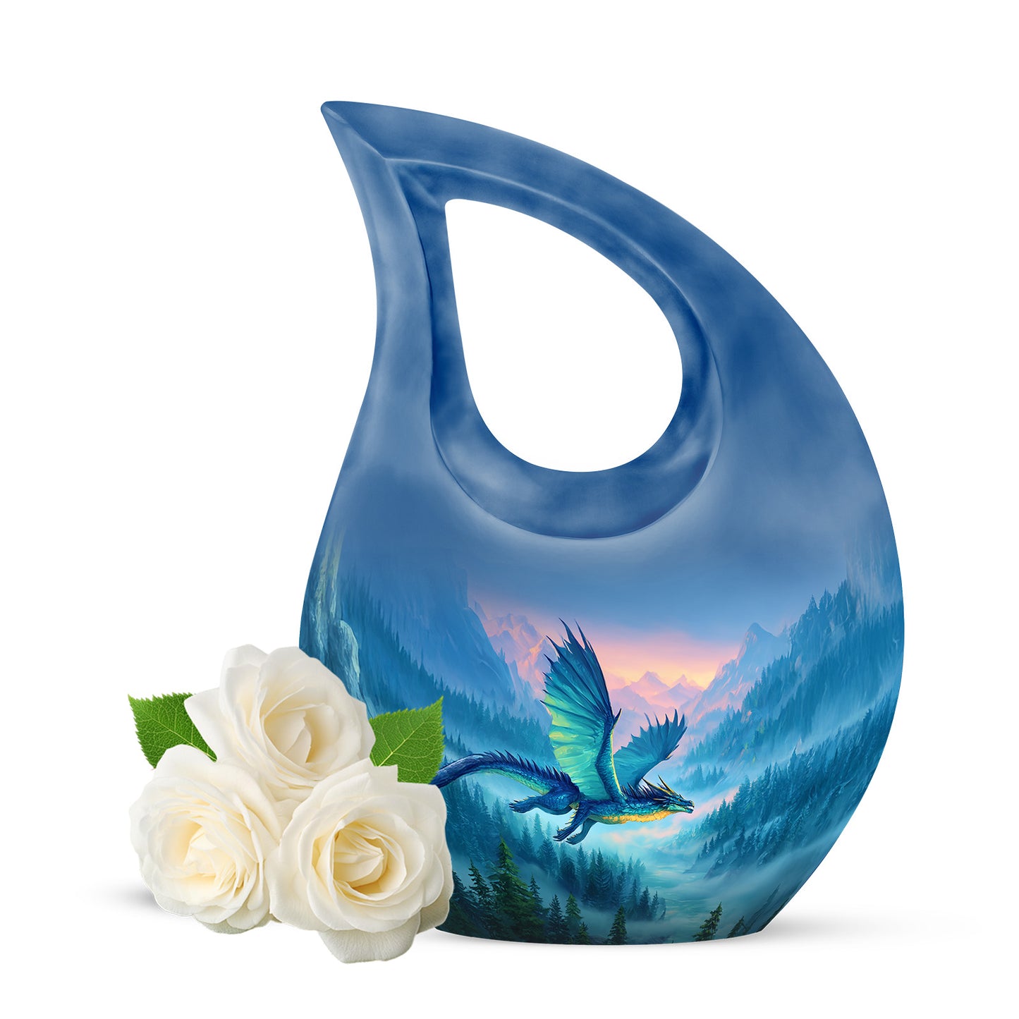 Personalized Blue Dragon Cremation Urns for Ashes - Captivating 10-inch - Yatskia