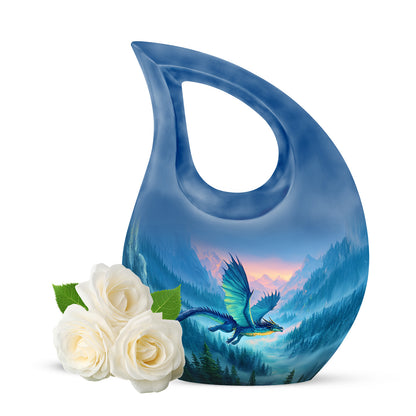 Personalized Blue Dragon Cremation Urns for Ashes - Captivating 10-inch - Yatskia