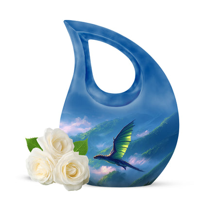 Blue Dragon Cremation Urns - Enduring Blessing 10-inch, 200 cu in - Yatskia
