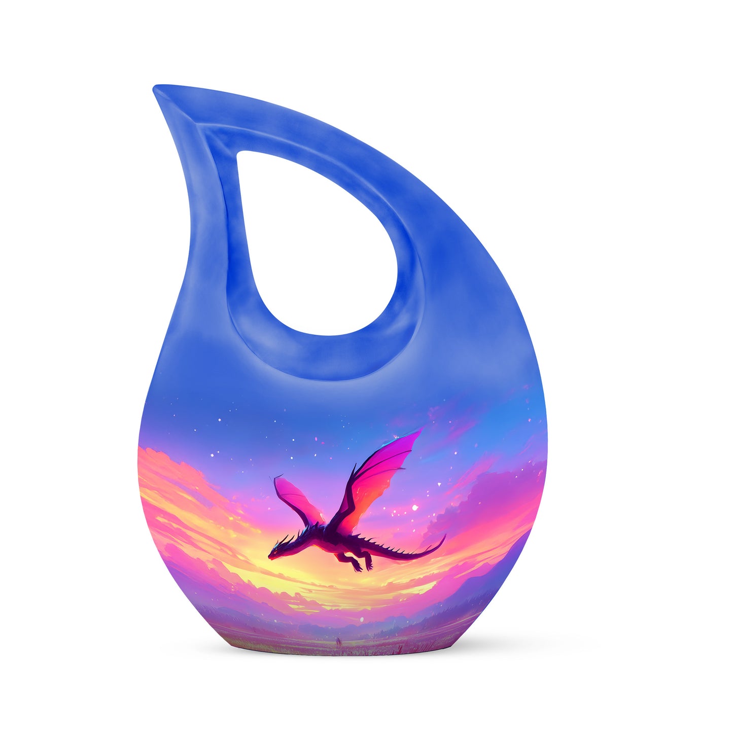 Personalized Elegant Dragon Cremation Urns - Blue 10-inch, 200 cu in - Yatskia