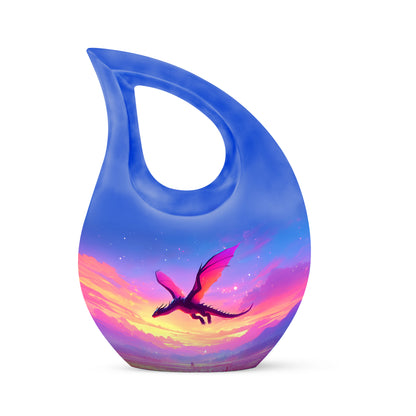 Personalized Elegant Dragon Cremation Urns - Blue 10-inch, 200 cu in - Yatskia