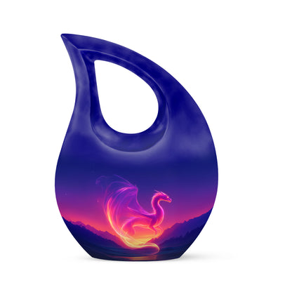 Personalized Blue Dragon Cremation Urns for Ashes - Peaceful 10-inch - Yatskia