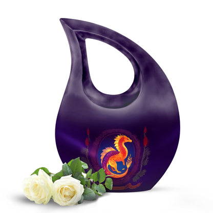 Regal Dragon Memorial Cremation Urns - Purple 10-inch, 200 cu in - Yatskia