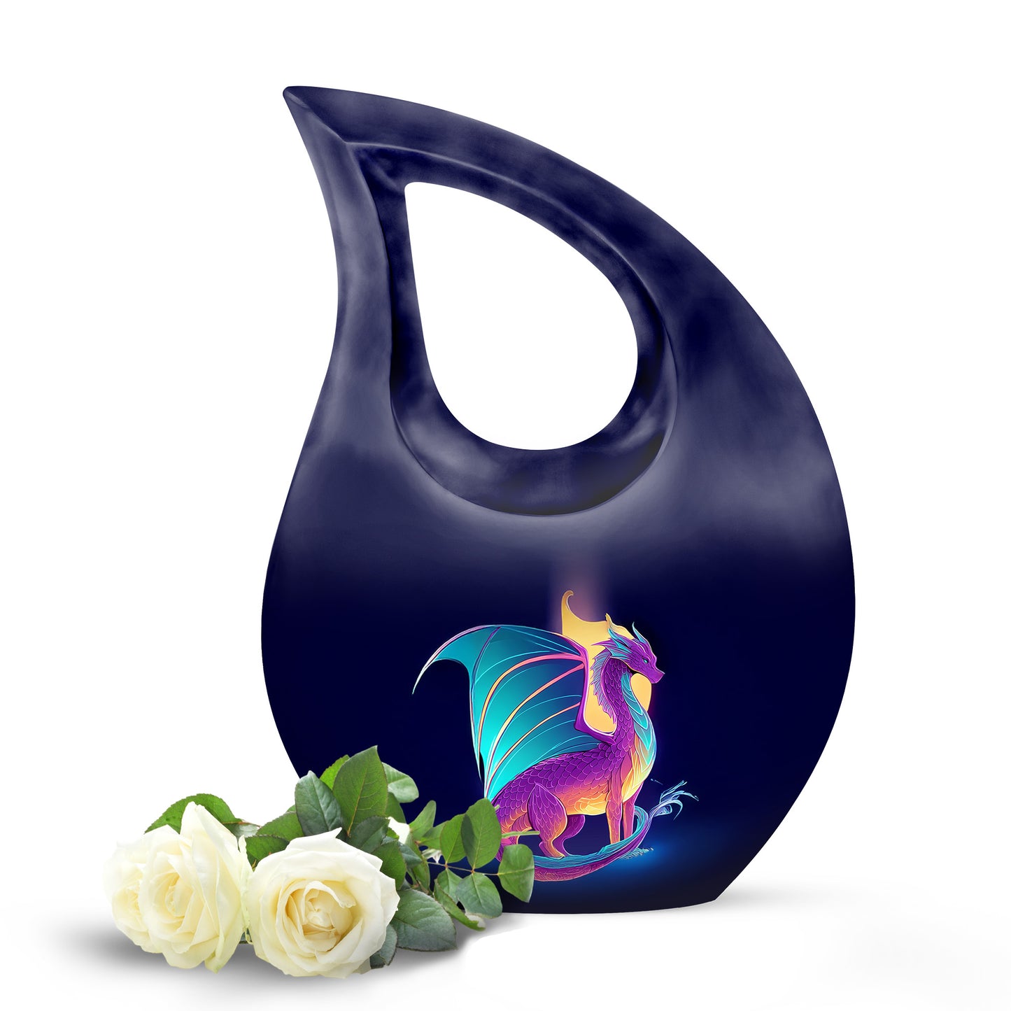 Everlasting Blue Dragon Celebration Urn for Human Ashes - 10-inch, 200 cu in - Yatskia