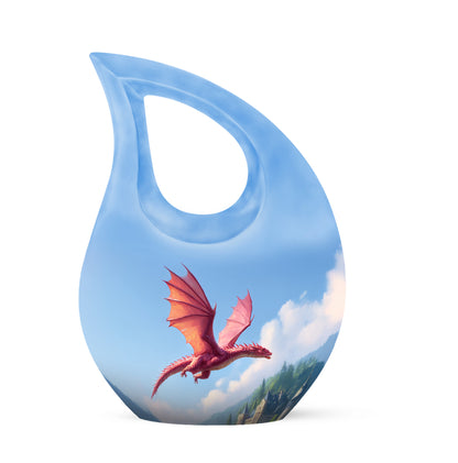 Personalized Seraphic Dragon Cremation Urns - Blue 10-inch, 200 cu in - Yatskia