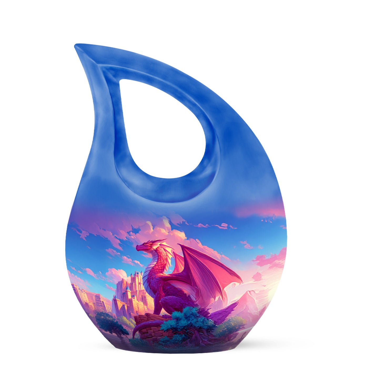 Blue Dragon Tribute Cremation Urns for Human Ashes - 10-inch, 200 cu in - Yatskia