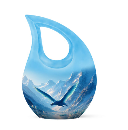 Harmonious Dragon Cremation Urns for Human Ashes - Blue 10-inch - Yatskia