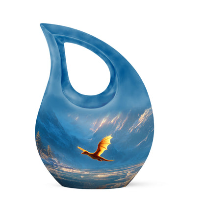 Personalized Blue Dragon Cremation Urns for Ashes - Enchanting 10-inch - Yatskia