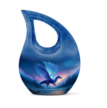 Blue Dragon Cremation Urns - Enduring Comfort 10-inch, 200 cu in - Yatskia