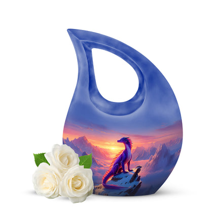 Hallowed Dragon Cremation Urns for Human Ashes - Blue 10-inch - Yatskia