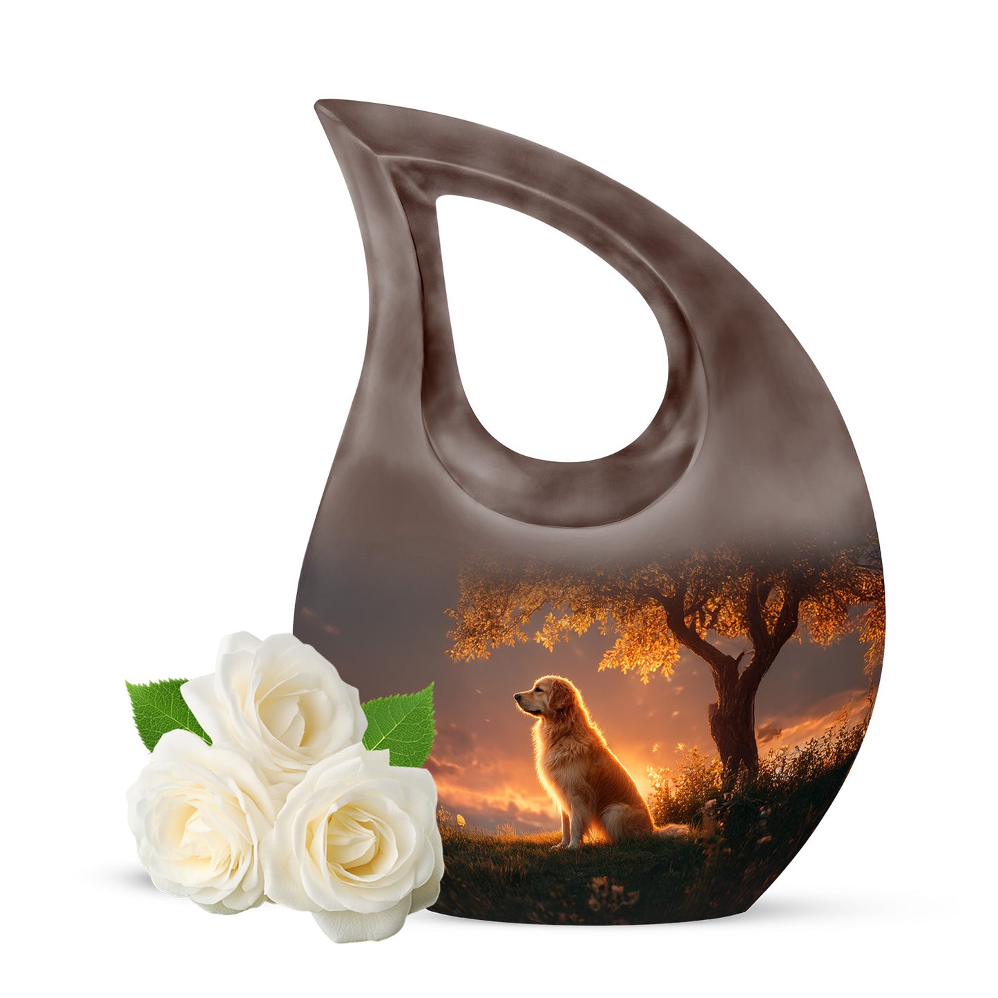 Black Treasured Dog Cremation Urns for Human Ashes - 10-inch, 200 cu in - Yatskia