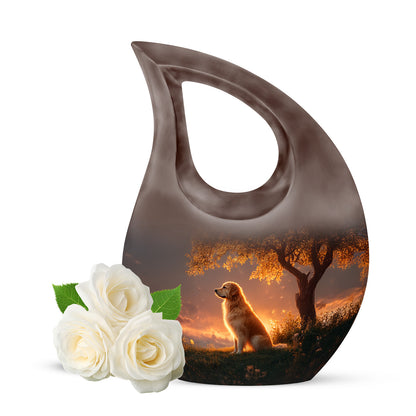 Black Treasured Dog Cremation Urns for Human Ashes - 10-inch, 200 cu in - Yatskia